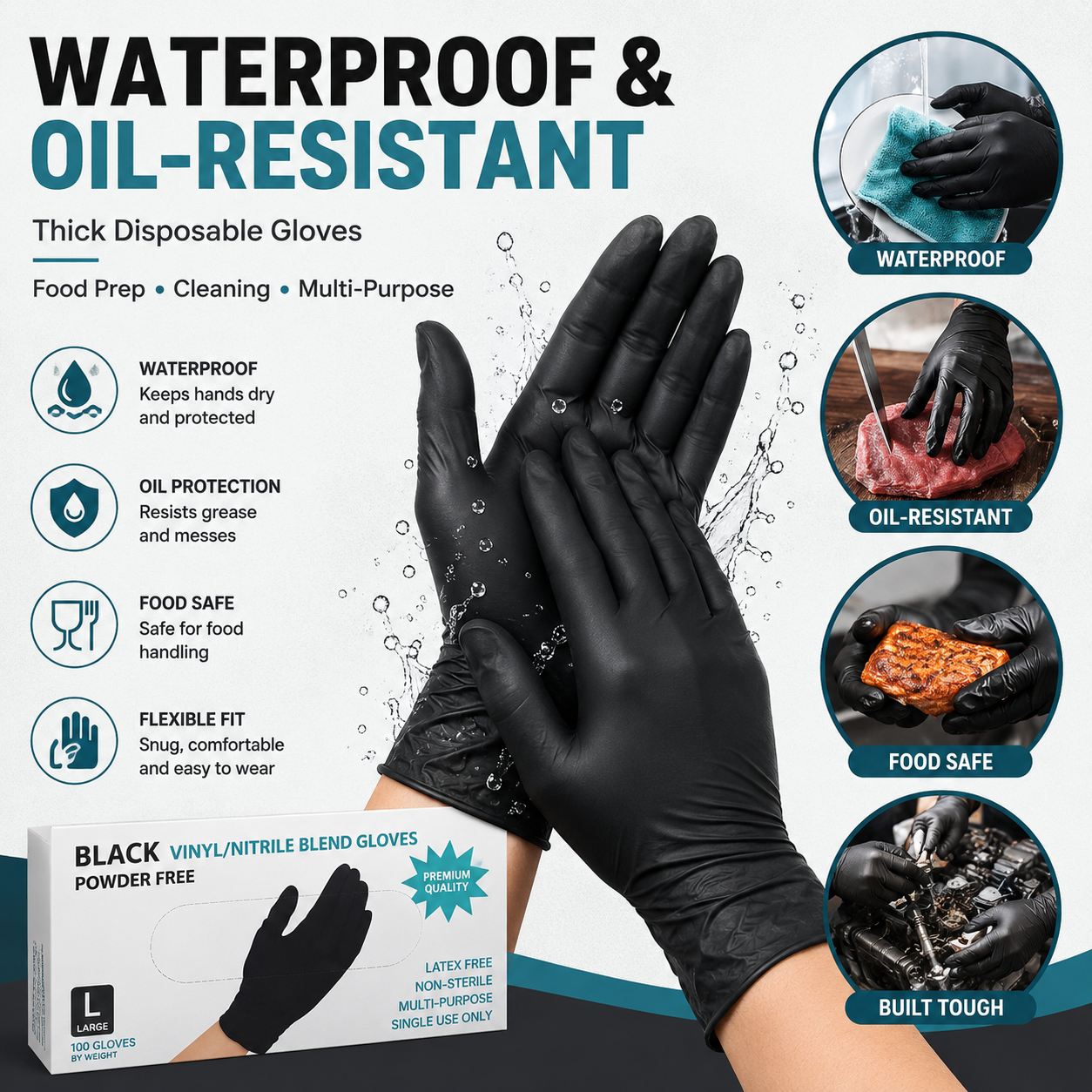 Nitrile Exam Gloves Black Disp - огляд і ціна Exam Glove Nitrile