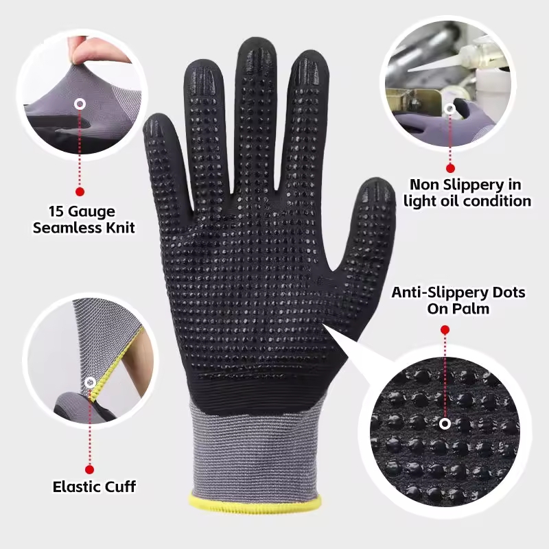 Micro-Foam Safety Work Gloves  - огляд і ціна Nitrile Mechanic Glove