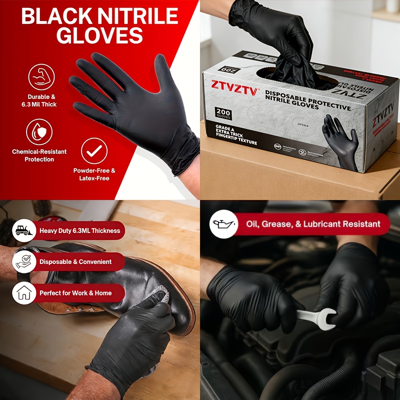 200 pieces per pack, black dis - огляд і ціна Rubber Glove Cleaning