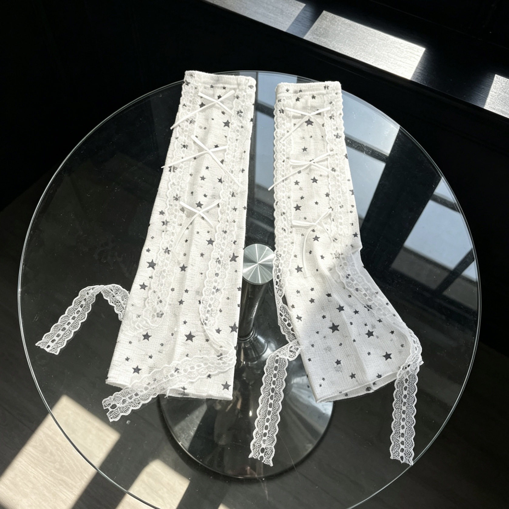 Kawaii Star Print Lace Arm Sle - огляд і ціна Fingerless Glove Knit