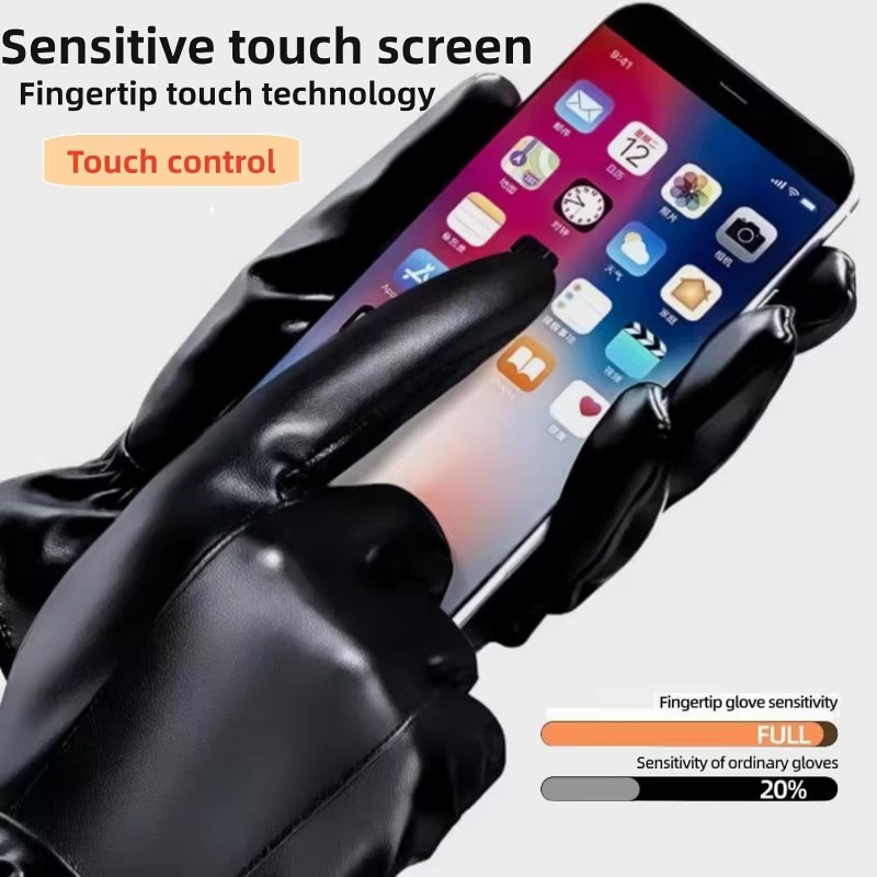 Windproof Touchscreen PU Glove - огляд і ціна Leather Driving Glove