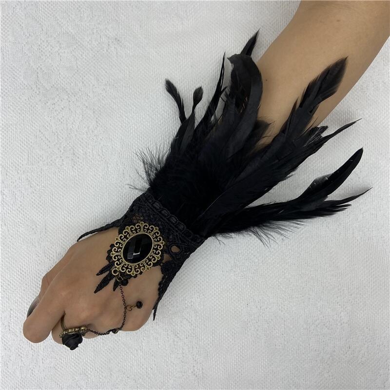Halloween Feather Lace Gloves  - огляд і ціна Motorcycle Glove Knuckle