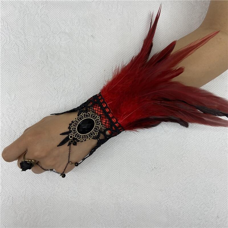 Halloween Feather Lace Gloves  - огляд і ціна Motorcycle Glove Knuckle