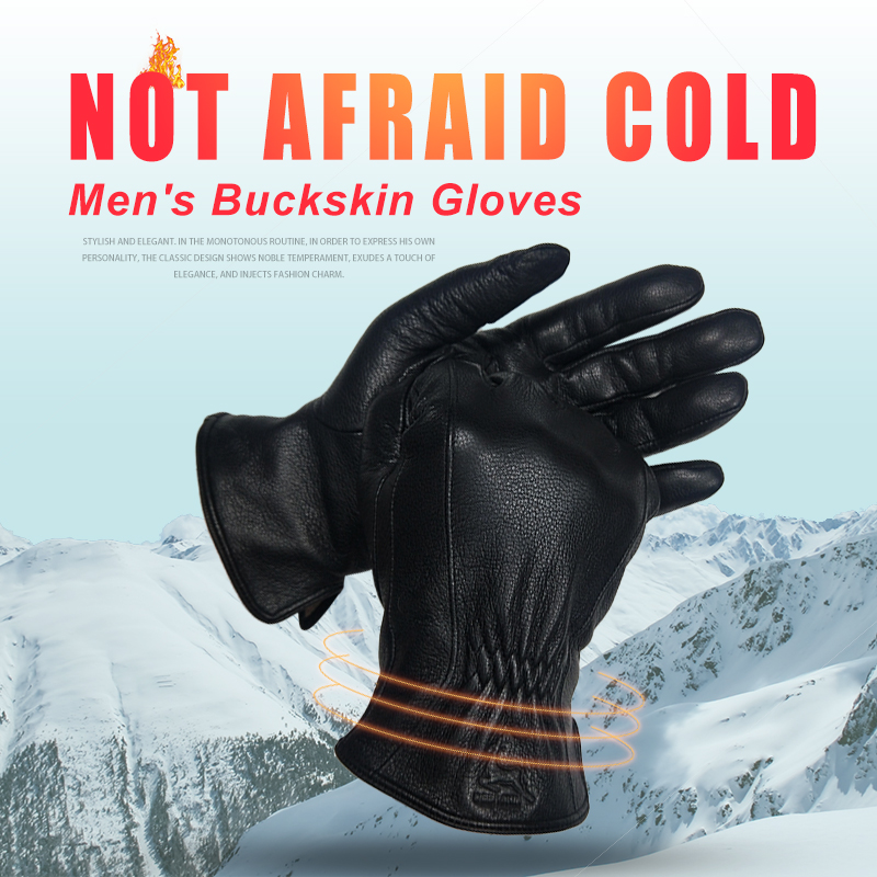  Winter Men's Black Buckskin  - огляд і ціна Wool Glove Lined