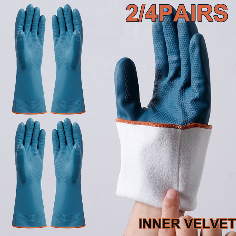 2/4 Pairs Waterproof Gloves wi - огляд і ціна Rubber Glove Cleaning