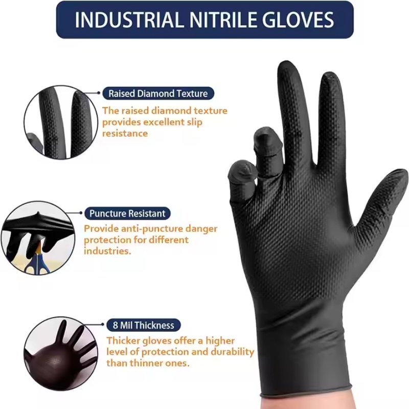 8Mil Thick Heavy Duty Safety W - огляд і ціна Nitrile Mechanic Glove