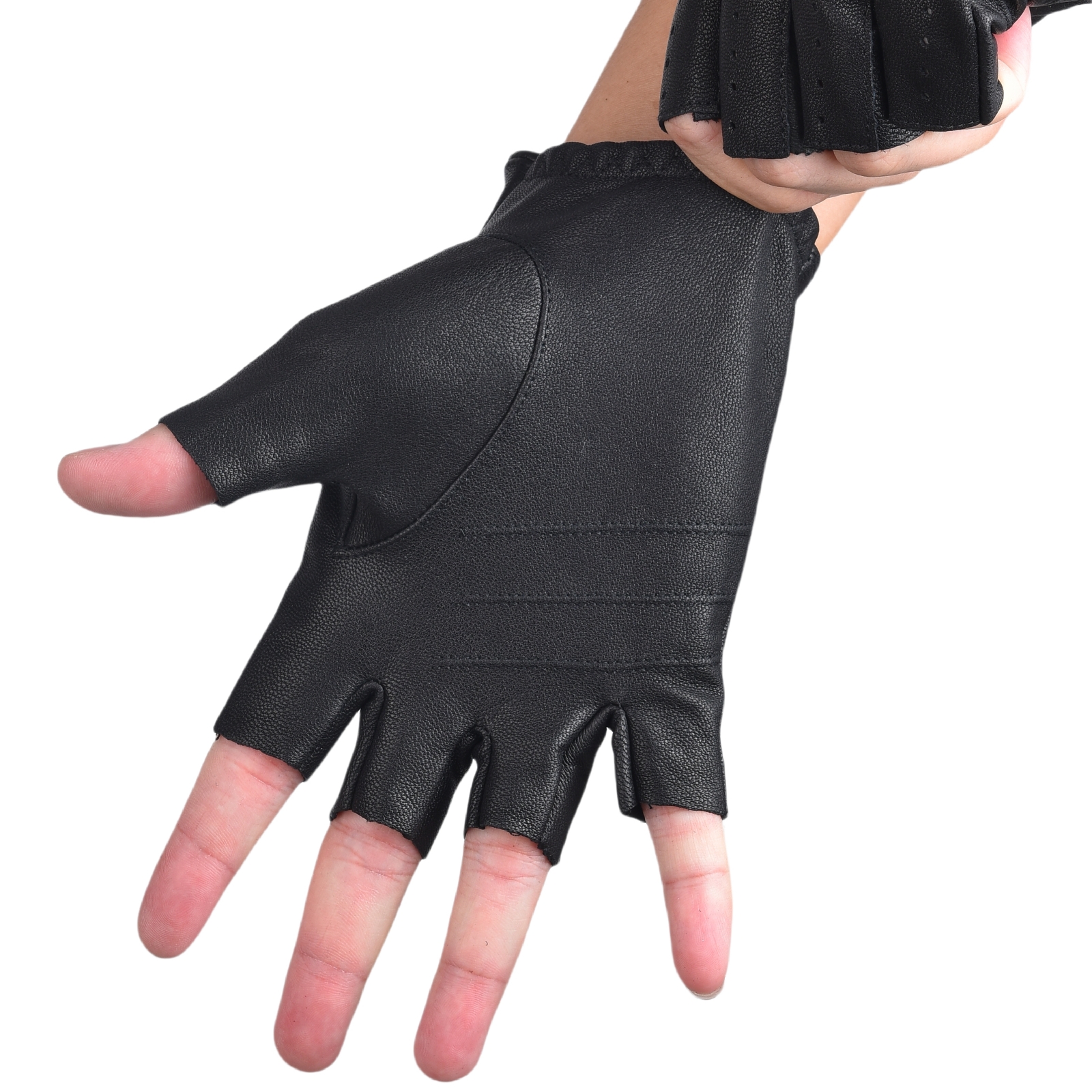 Mens Fingerless Gloves Half Fi - огляд і ціна Leather Driving Glove