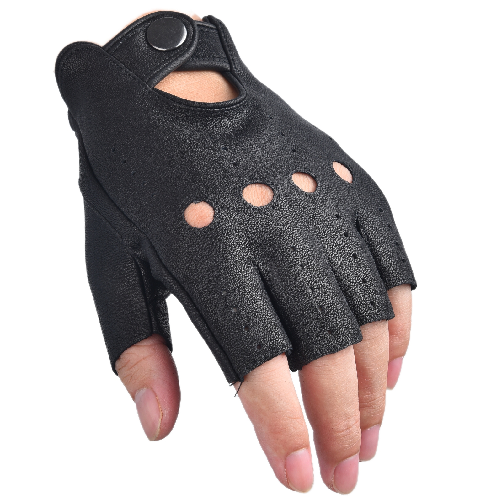 Mens Fingerless Gloves Half Fi - огляд і ціна Leather Driving Glove